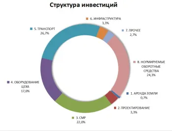 Структура первоначальных инвестиций
